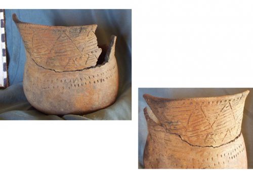 горщик середньодніпровської культури, ймовірно з поховання, знайдений в с. Долина, 2003 рік